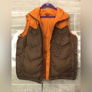 EUC REI Boys XL (16/18) orange/brown reversible vest